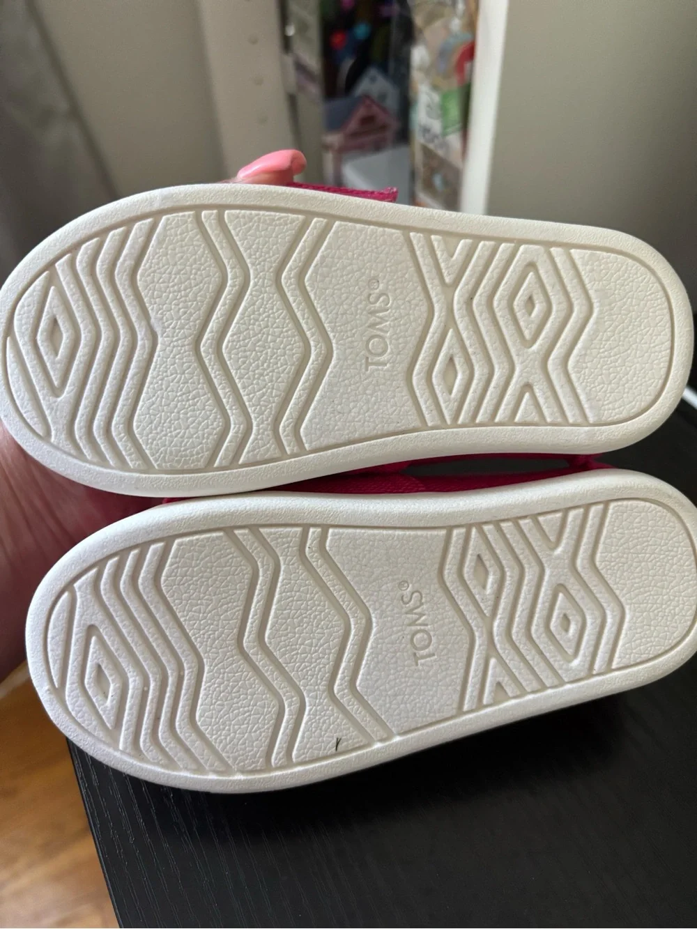 TOMS Toddler Canvas Slip-On Moccasins in Bright Pink